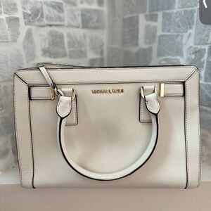 Michael Kors White Satchel with Silver Hardware